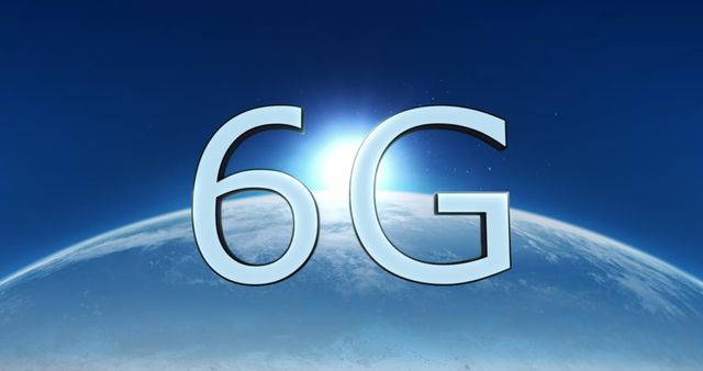 6G Text on Blue Globally Networked Earth Background - Download Free Stock Images Pikwizard.com