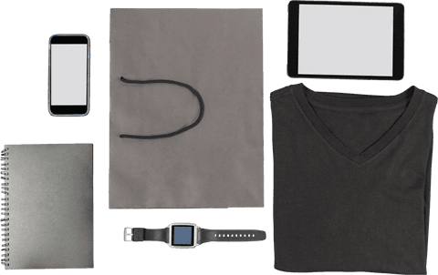 transparent collection of modern tech and fashion essentials on white background - Download Free Stock Videos Pikwizard.com