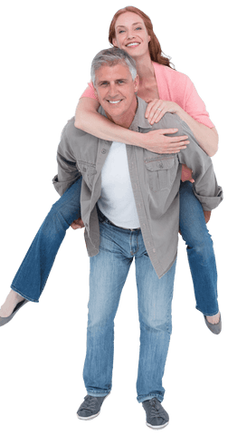 Joyful Transparent Couple Piggyback Posing - Download Free Stock Videos Pikwizard.com