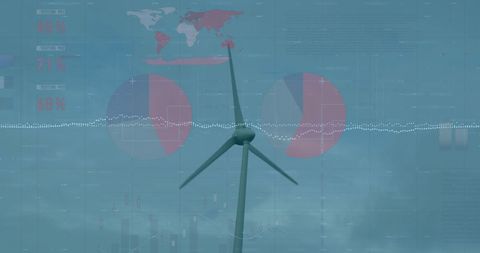 Wind Turbine Illustrated with Business Analytics Overlays - Download Free Stock Images Pikwizard.com