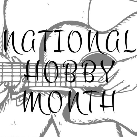 hand-drawn guitar celebrating national hobby month - Download Free Stock Templates Pikwizard.com