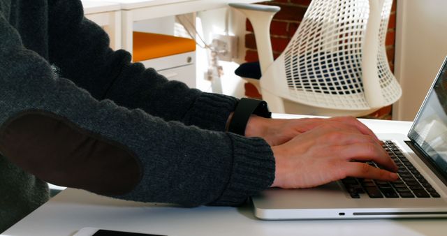 Person Typing on Laptop at Modern Workspace - Download Free Stock Images Pikwizard.com