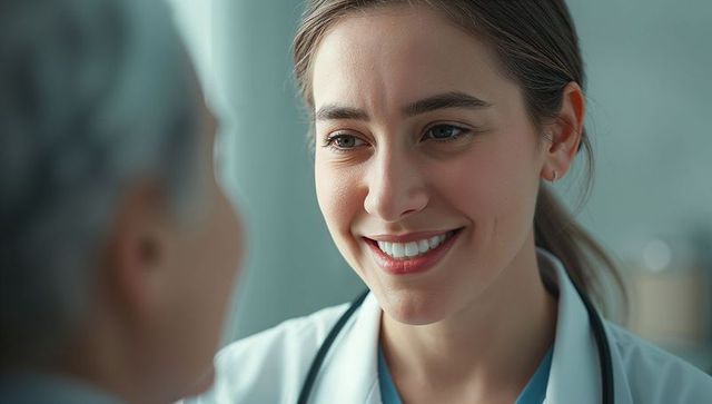 Compassionate Female Doctor Interacting with Patient in Clinic