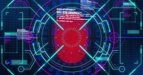 Digital Fingerprint Biometric Scanning with Data Processing - Download Free Stock Images Pikwizard.com
