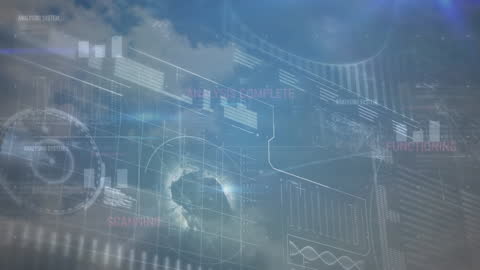 Futuristic Digital Data Processing Interface Design