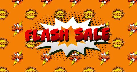 Flash Sale Comic Book Style Banner in Vibrant Colors
