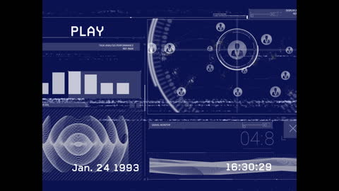 Futuristic Data Interface Animation with Cyber Elements