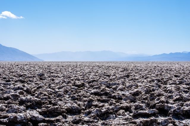 Barren Salt Desert Landscape Against Clear Blue Sky - Download Free Stock Images Pikwizard.com