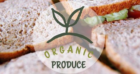 Organic sandwiches banner promoting healthy vegan options