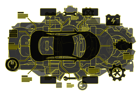 Digital Car Blueprint with Mechanic Parts on Transparent Background - Download Free Stock Videos Pikwizard.com
