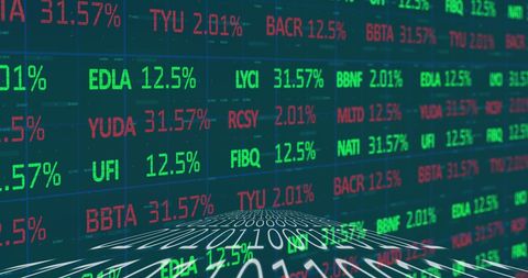 Digital Data Streaming on Stock Market Display Screen - Download Free Stock Images Pikwizard.com