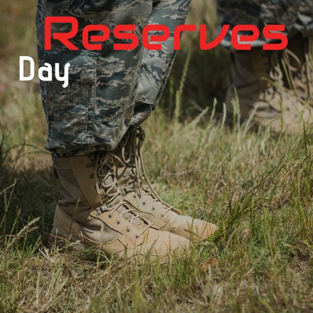 Honoring Reserves Day with Soldiers in Combat Boots on Grass Field - Download Free Stock Templates Pikwizard.com