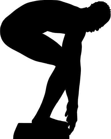 Digital Silhouette of Male Swimmer on Transparent Vector Background