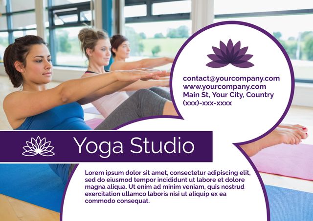 Inviting Yoga Studio Flyer for Fitness and Wellness Promotions - Download Free Stock Templates Pikwizard.com