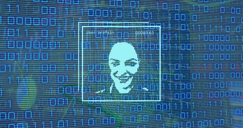 Digital Interface Displaying User Profile with Binary Code - Download Free Stock Images Pikwizard.com