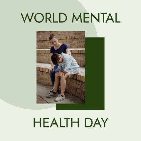 world mental health day: woman supporting sad boy - Download Free Stock Templates Pikwizard.com