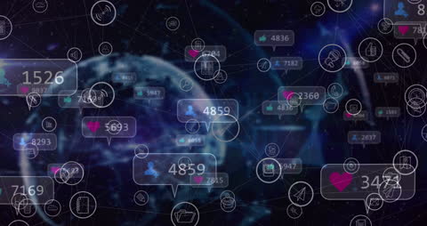 Global Social Media Network Interface Concept