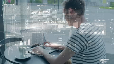 Student Engaged in Advanced Data Processing at Laptop