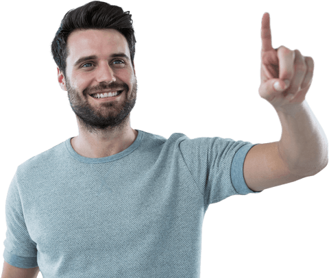 Smiling Caucasian Man Pointing Finger on Transparent Background - Download Free Stock Videos Pikwizard.com