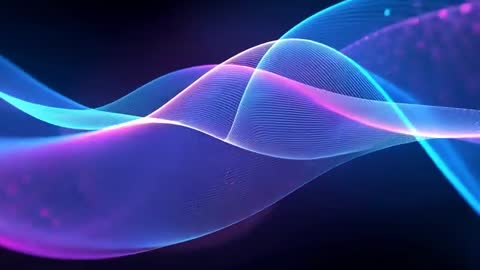 Flowing Neon Waveforms Illustrating Futuristic Technology