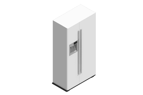 Isometric transparent refrigerator appliance design