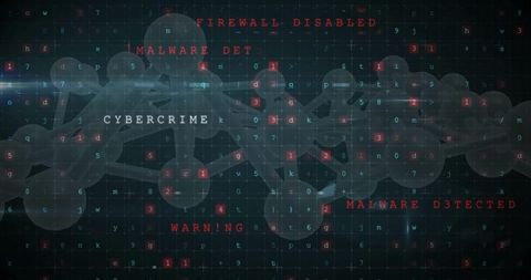 Pulsing Cybercrime Network with Red Alerts, Malware Detection and Neon Threat Dashboard