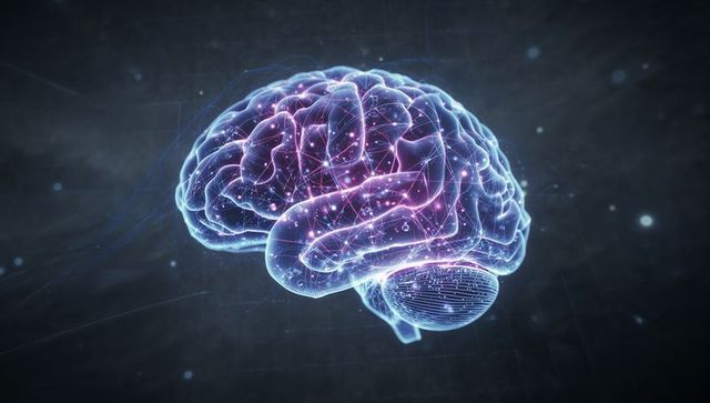 Glowing Holographic Brain with Pulsing Synapses and Neural Network Visualization