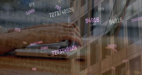Financial Data Overlay with Woman Using Laptop: Global Business Concept - Download Free Stock Images Pikwizard.com