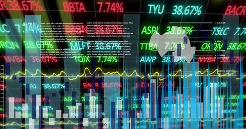 Dynamic Financial Data Visualizations with Global Statistics - Download Free Stock Images Pikwizard.com