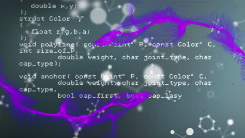 Digital Data Processing Animation with Code Overlay