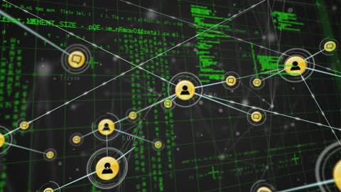 Digital Network and Data Flow Conceptual Visualization