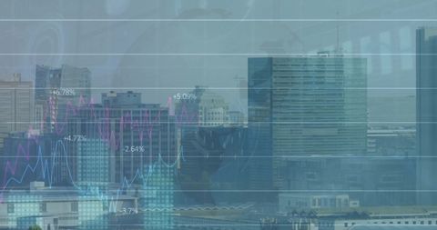 Cityscape with Digital Data Overlay Chest - Download Free Stock Images Pikwizard.com