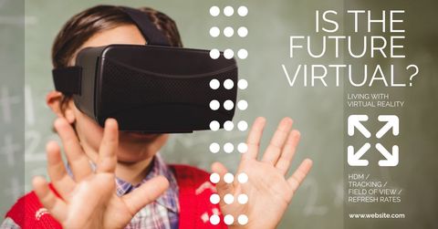 child experiencing virtual reality in modern classroom setting - Download Free Stock Templates Pikwizard.com