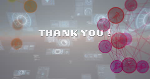 Thank You Message on Futuristic Digital Interface