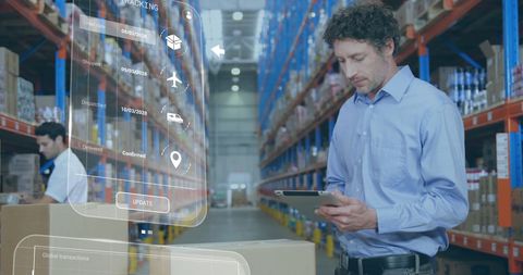 Warehouse Manager Using Digital Tablet for Inventory Tracking - Download Free Stock Images Pikwizard.com