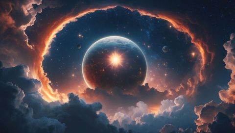 Mystical Cosmic Vista with Glowing Nebula and Celestial Wonders - Download Free Stock Images Pikwizard.com