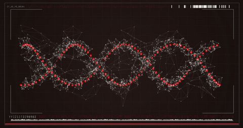 digital dna with red matrix elements on dark background - Download Free Stock Images Pikwizard.com
