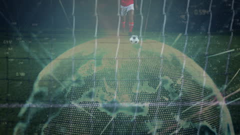 Futuristic Data Overlay on Soccer Field Innovation