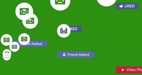 Social Media Interaction Icons on Vibrant Green Background - Download Free Stock Images Pikwizard.com