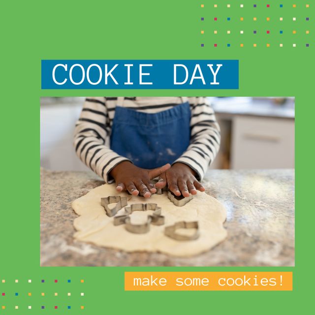 Young Boy Baking Cookies Celebrates Cookie Day - Download Free Stock Templates Pikwizard.com