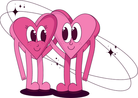two pink loving hearts with looping orbits on transparent canvas - Download Free Stock Videos Pikwizard.com