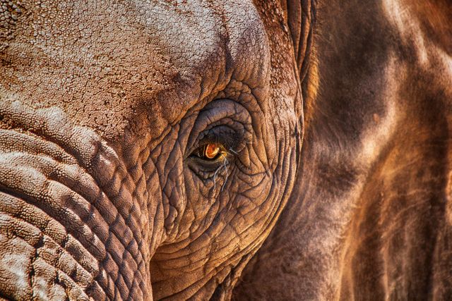 Close-Up of Elephant's Eye Highlighting Rough Texture - Download Free Stock Photos Pikwizard.com