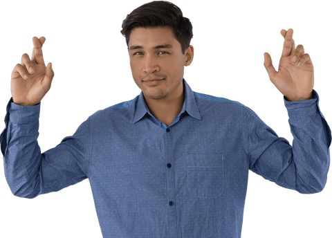 Young Man Fingers Crossed Transparent Background - Download Free Stock Videos Pikwizard.com