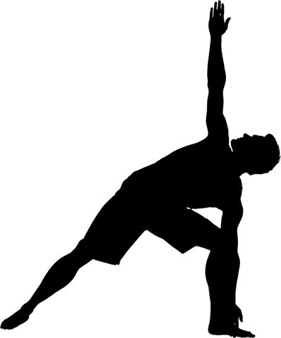 Transparent silhouette of man performing yoga on transparent background