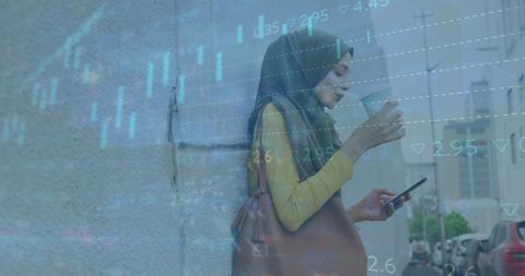 Tech-Savvy Woman Analyzing Digital Data While On the Go