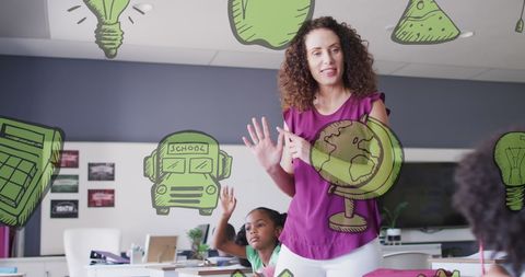 Interactive Classroom with Teacher and Student Learning Activities