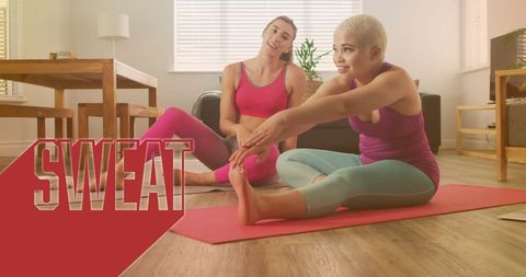 Couple Exercising Together at Home Emphasizing Love and Fitness