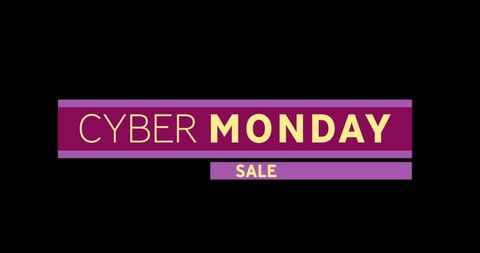 Cyber Monday Sale Banner Design with Purple and Yellow Text