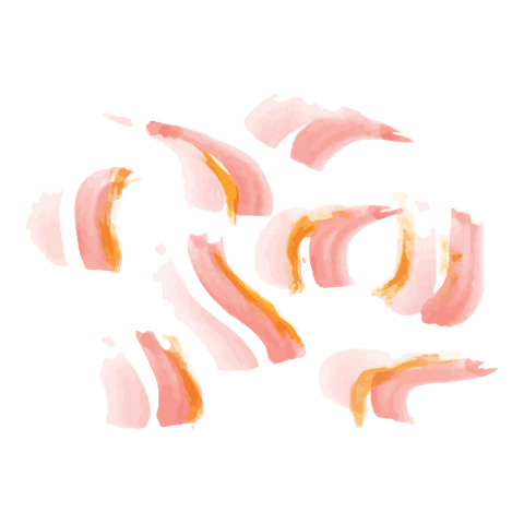 Abstract pink paint smears on transparent canvas