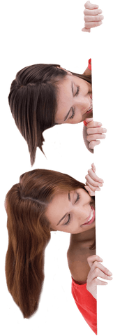 Smiling Friends Peeking Behind Transparent Board - Download Free Stock Videos Pikwizard.com